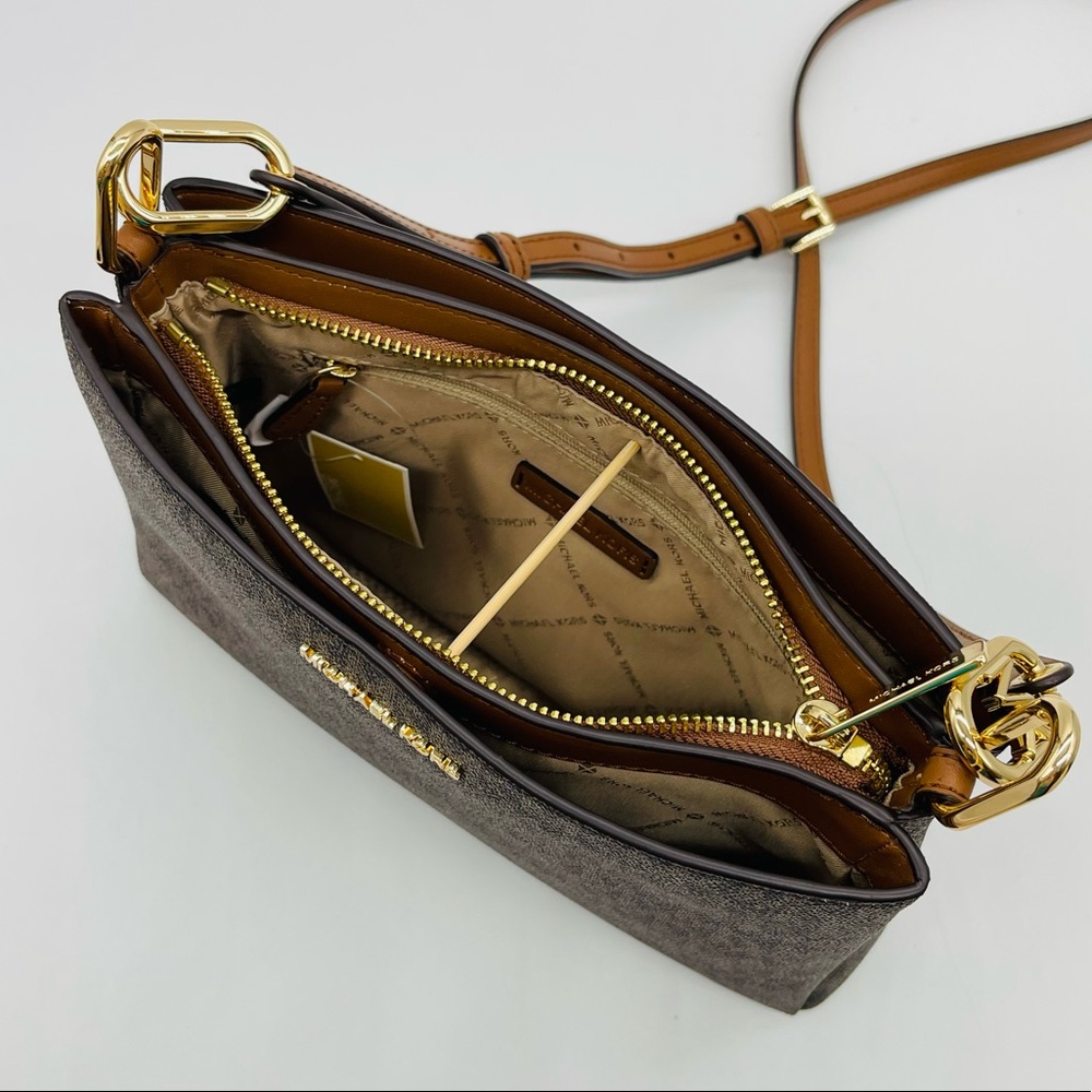 Michael Kors Trisha Medium Triple Compartment Xbody Bag Brown - Picture 5 of 10